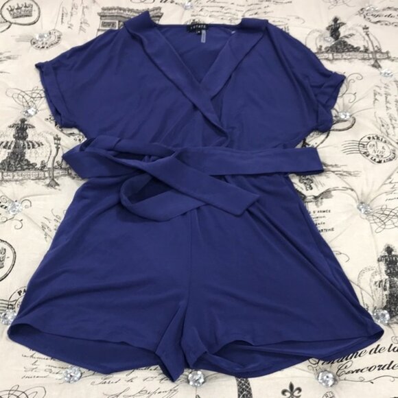 1.state Belted Cuffed-Sleeve Romper - Picture 2 of 6